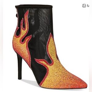 Thalia Sodi Women's Black Rayenn Embellished Pointed-Toe Booties Shoe Size 6